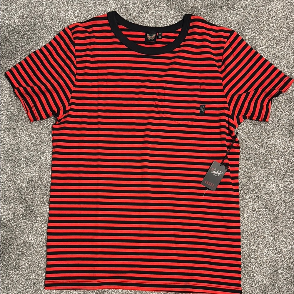 Girrlscout Tommy Striped Tshirt Size XL NWT Red/Black